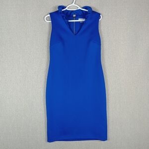 Calvin Klein Scuba Knit Sheath Dress Size 10 Blue Sleeveless Cocktail Career NWT